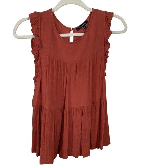 American Eagle Outfitters Tops - American Eagle Women’s Burnt Orange Ruffled Blouse. Size M